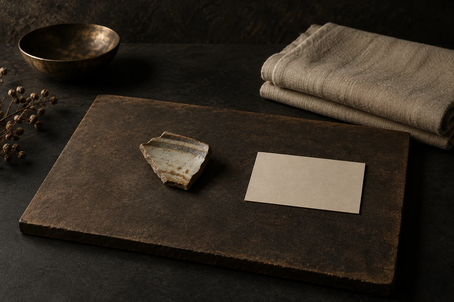 L’objet ne raconte pas tout — composition éditoriale en matières et objets.