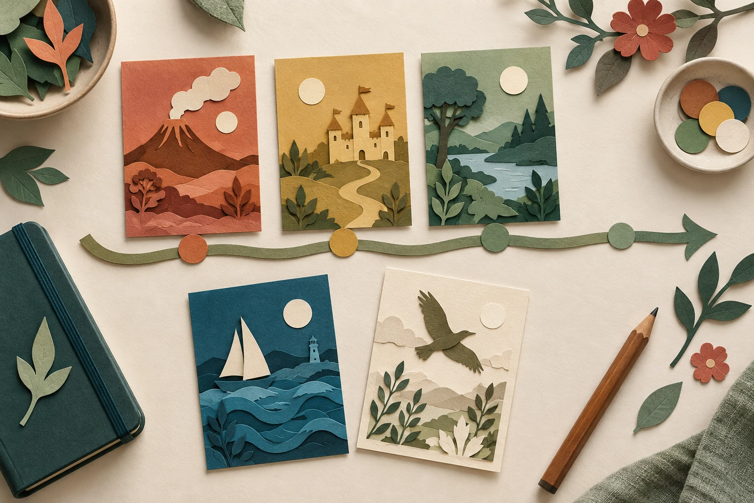 Remettre de l’ordre — illustration en papier découpé.